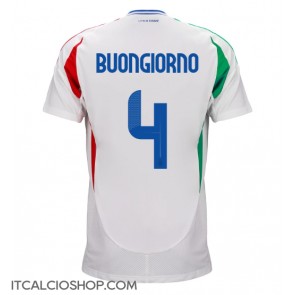 Italia Alessandro Buongiorno #4 Seconda Maglia Europei 2024 Manica Corta